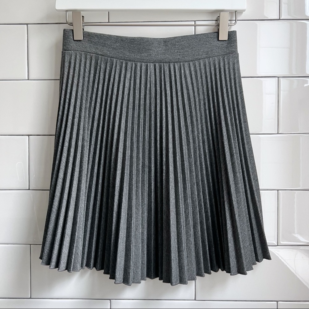 Gray Pleated Mini Skirt